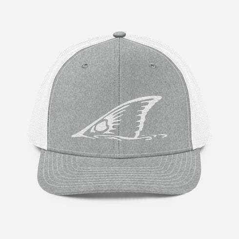White Redfish Tail Embroidered Trucker Cap for Outdoor Style - Adjustable Comfort and Classic Fit
